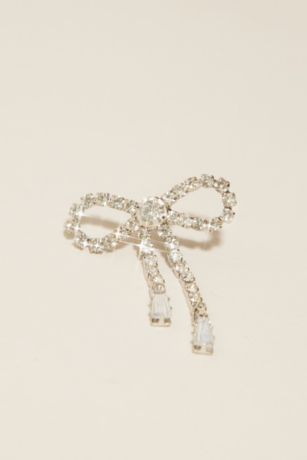 Rhinestone Bow Stud Earrings Image 2